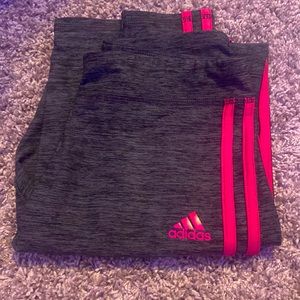 Adidas Black/grayish and pink strips legging